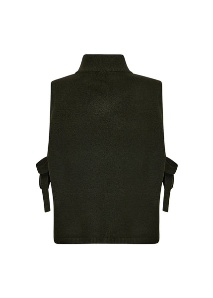SOYACONCEPT Side Tie Knit Vest in Green