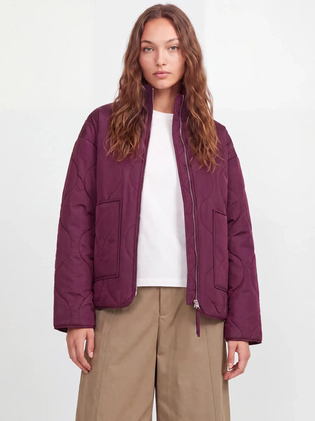 JJXX Quilted Jacket in Burgundy