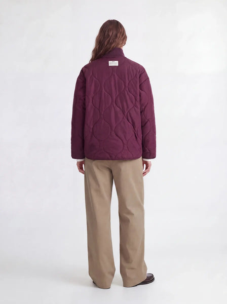 JJXX Quilted Jacket in Burgundy