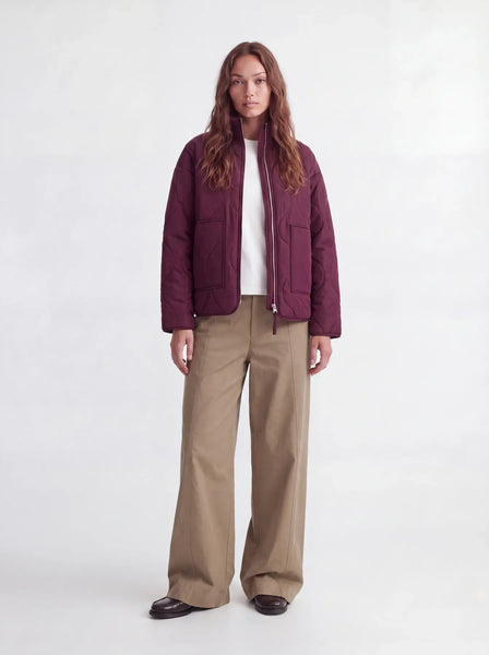 JJXX Quilted Jacket in Burgundy