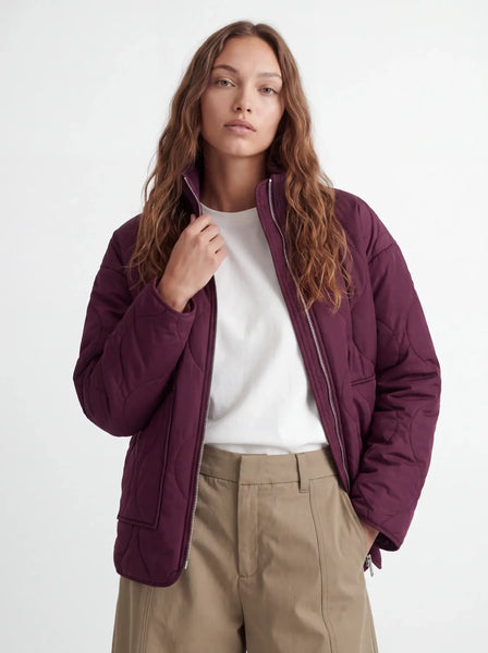 JJXX Quilted Jacket in Burgundy