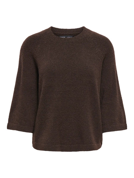 ONLY 3/4 Sleeve Knit Jumper in Brown