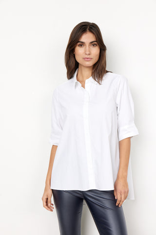 Soyaconcept Loose Fit Short Sleeve Shirt in White