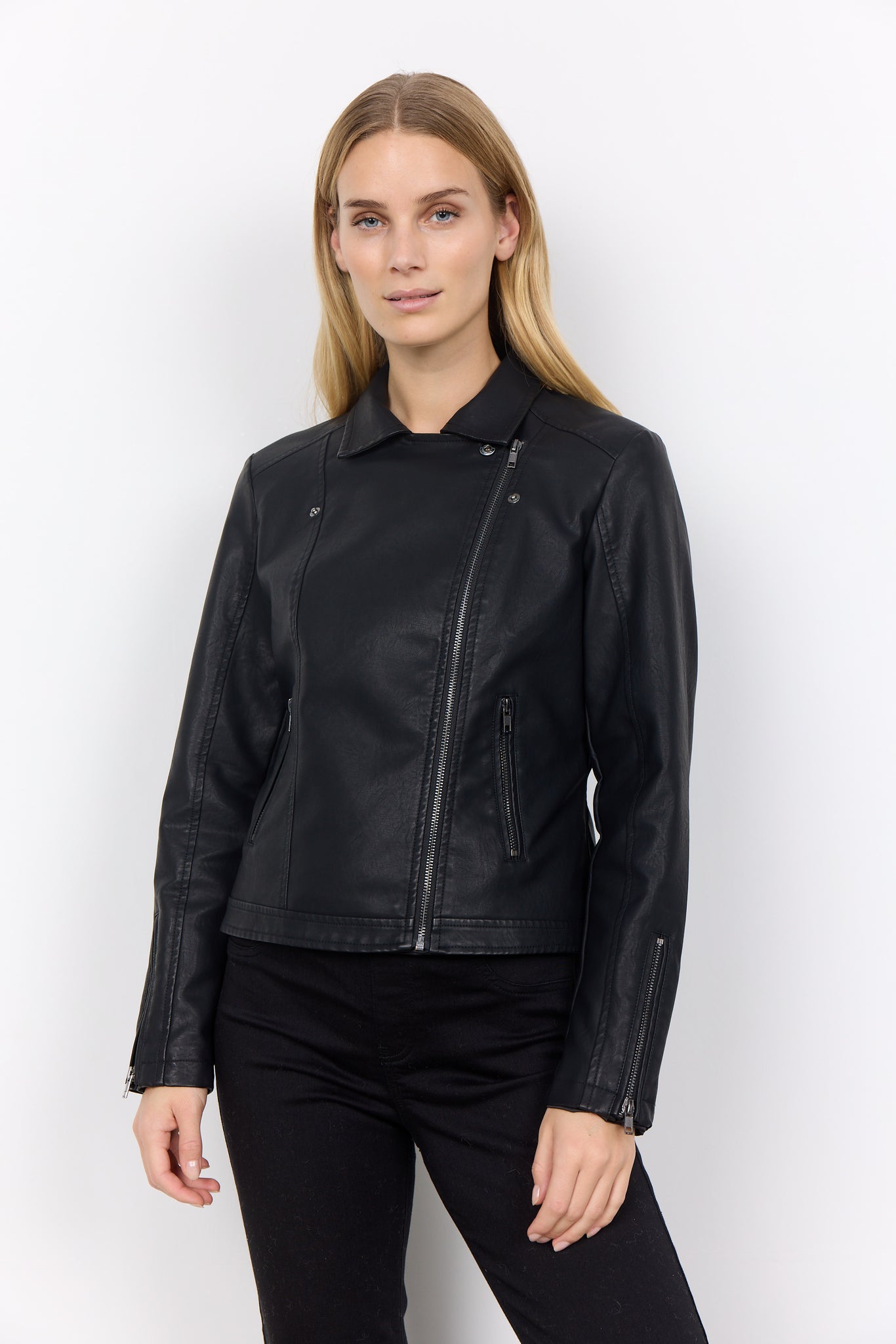 Soyaconcept Faux Leather Jacket in Black