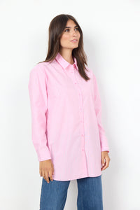 Soyaconcept Oversized Pinstripe Shirt in Pink