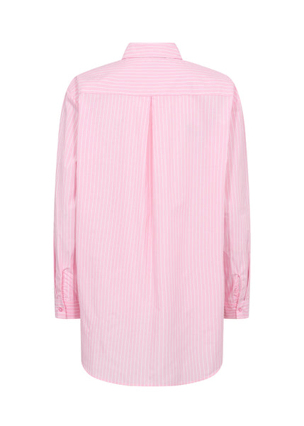 Soyaconcept Oversized Pinstripe Shirt in Pink