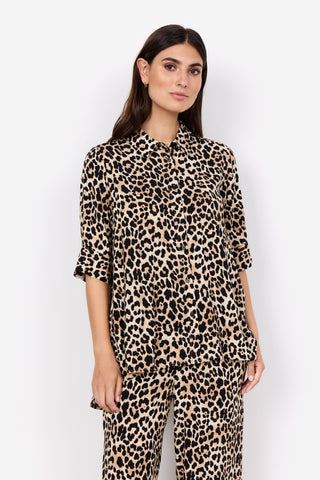 Soyaconcept Short Sleeve Leopard Print Shirt