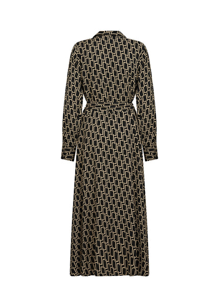 SOYACONCEPT Long Patterned Shirt Dress in Black