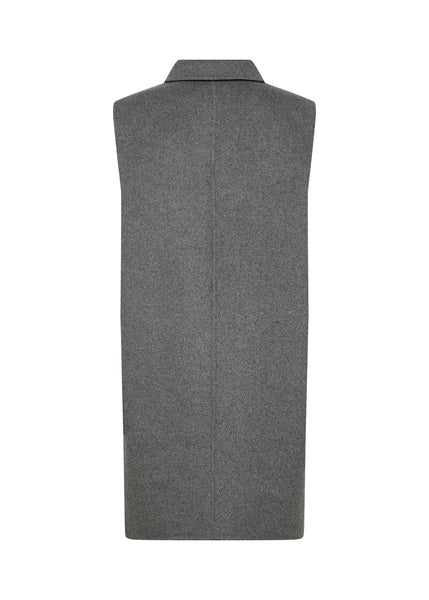 SOYACONCEPT Long Wool Blend Waistcoat in Grey