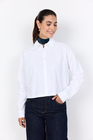 SOYACONCEPT Short Long Sleeve Shirt in White