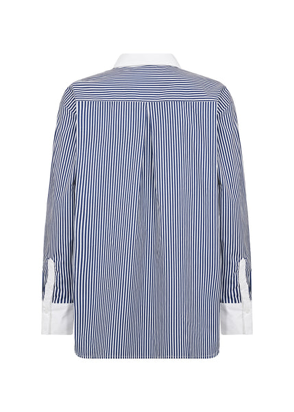 SOYACONCEPT Striped Long Sleeve Shirt in Navy