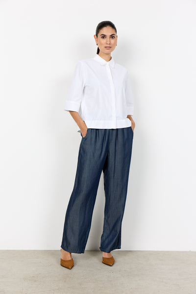 SOYACONCEPT 2/4 Sleeve Boxy Shirt in White