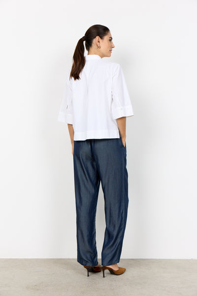 SOYACONCEPT 2/4 Sleeve Boxy Shirt in White