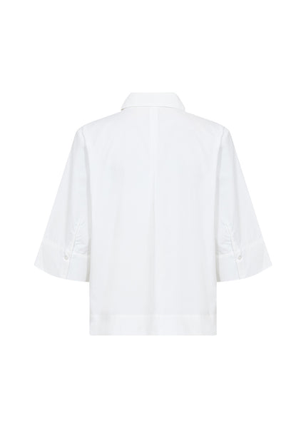SOYACONCEPT 2/4 Sleeve Boxy Shirt in White