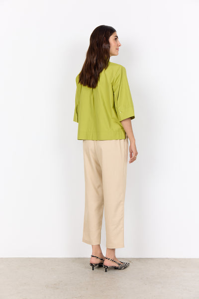 SOYACONCEPT 2/4 Sleeve Boxy Shirt in Green