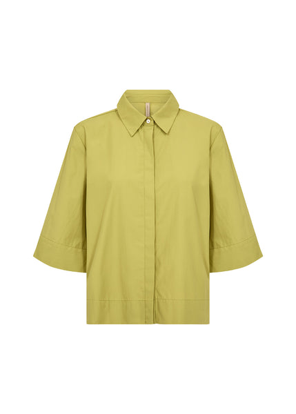 SOYACONCEPT 2/4 Sleeve Boxy Shirt in Green