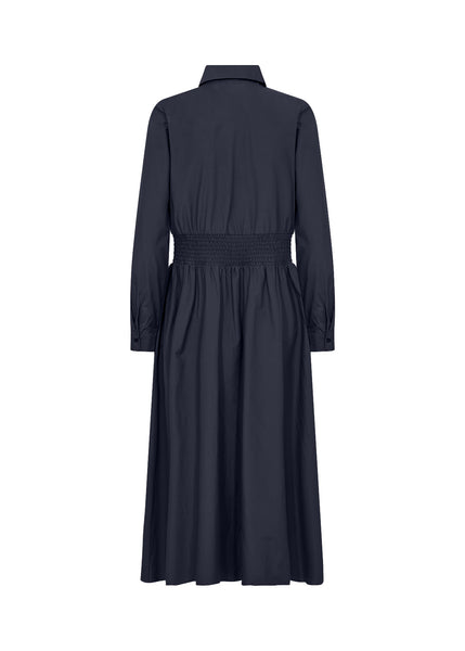 SOYACONCEPT Long Sleeve Zip-Up Shirt Dress in Navy