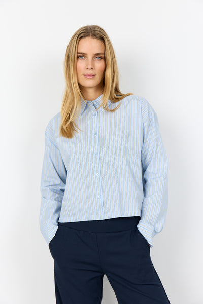 SOYACONCEPT Striped Short Shirt in Blue