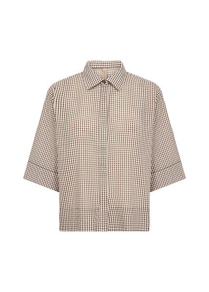 SOYACONCEPT Checked 2/4 Sleeve Shirt in Brown