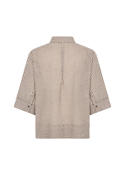 SOYACONCEPT Checked 2/4 Sleeve Shirt in Brown