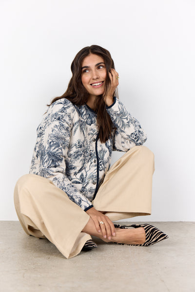 SOYACONCEPT Floral Quilted Jacket in Navy