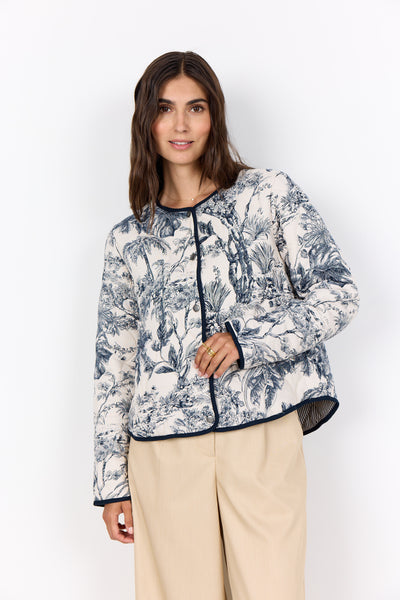 SOYACONCEPT Floral Quilted Jacket in Navy