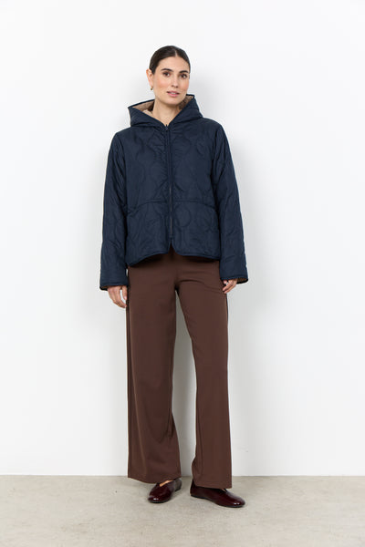 SOYACONCEPT Short Quilted Reversible Jacket in Navy
