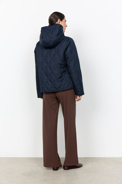 SOYACONCEPT Short Quilted Reversible Jacket in Navy