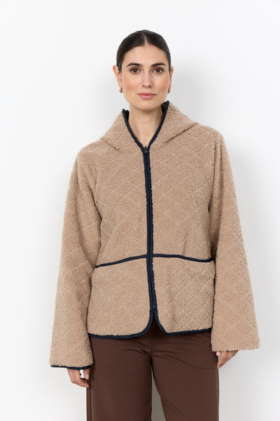 SOYACONCEPT Short Quilted Reversible Jacket in Navy