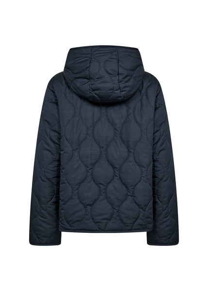 SOYACONCEPT Short Quilted Reversible Jacket in Navy
