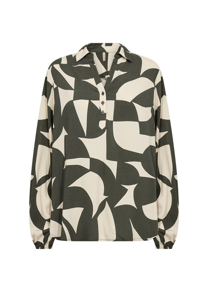 SOYACONCEPT Abstract Print Shirt in Green