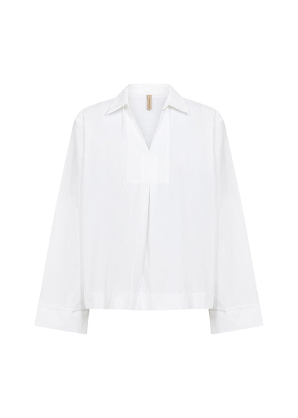 SOYACONCEPT Long Sleeve V-Neck Shirt in White