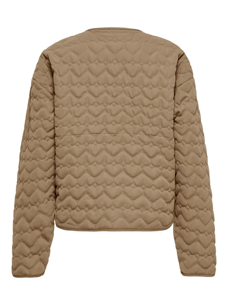 ONLY Quilted Heart Jacket in Tan