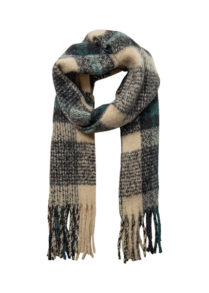 Soyaconcept Checked Scarf in Teal