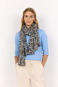 Soyaconcept Leopard Print Scarf in Cream