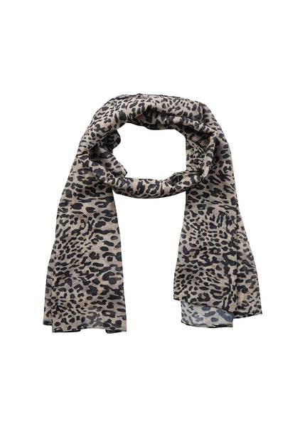 Soyaconcept Leopard Print Scarf in Beige