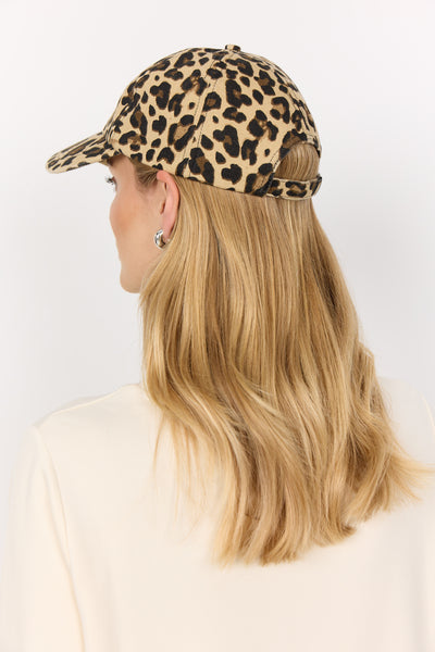 Soyaconcept Leopard Print Cap in Sand