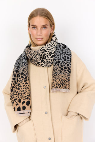 SOYACONCEPT Animal Print Scarf in Black