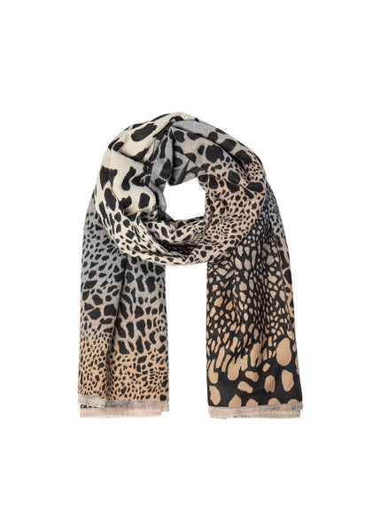 SOYACONCEPT Animal Print Scarf in Black
