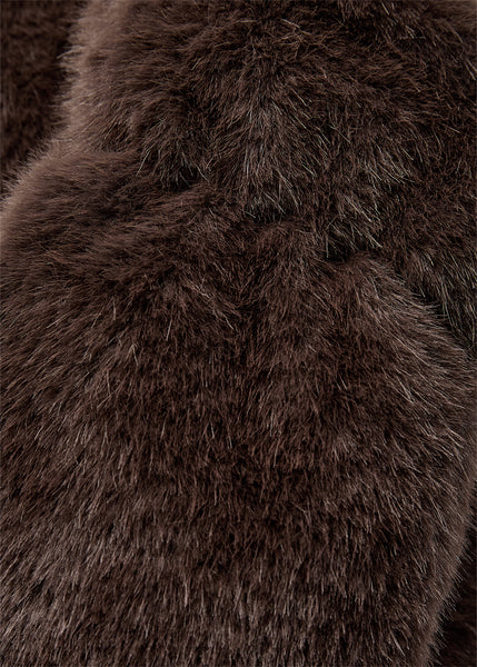 SOYACONCEPT Faux Fur Mittens in Chocolate