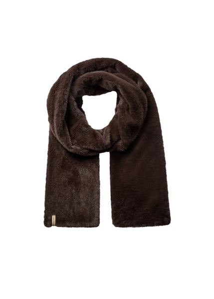 SOYACONCEPT Faux Fur Scarf in Chocolate