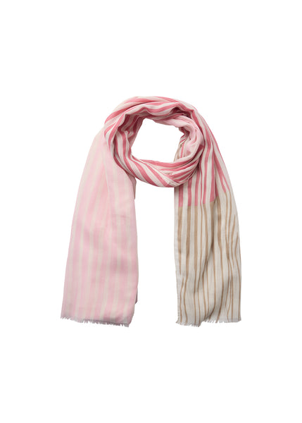 SOYACONCEPT Block Striped Scarf in Pink