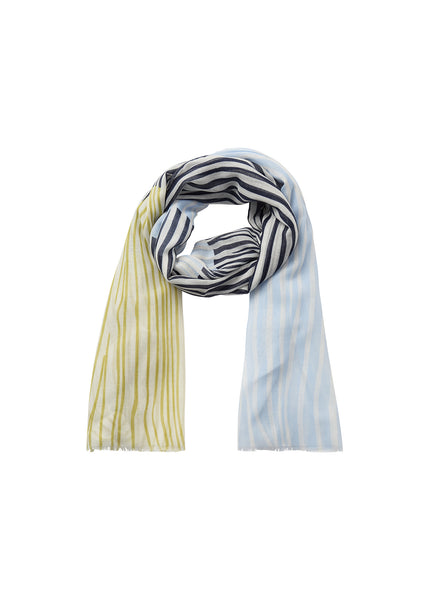 SOYACONCEPT Block Striped Scarf in Blue
