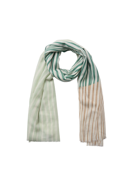 SOYACONCEPT Block Striped Scarf in Green