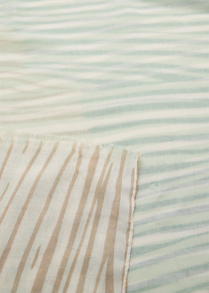 SOYACONCEPT Block Striped Scarf in Green