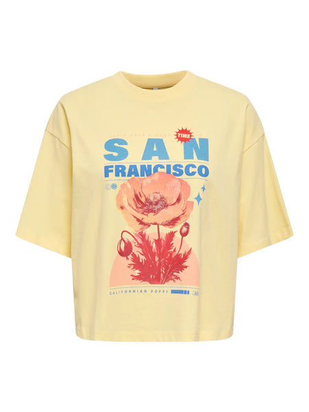 ONLY "San Francisco" Printed T-Shirt in Yellow