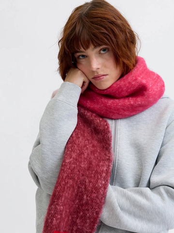 JJXX Block Colour Knit Scarf in Pink