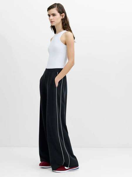 French Connection Wren Side Stripe Wide Leg Joggers in Grey