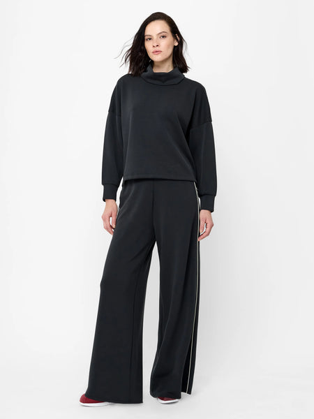 French Connection Wren Funnel Neck Toggle Hem Sweatshirt in Grey