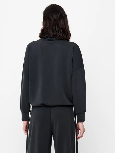French Connection Wren Funnel Neck Toggle Hem Sweatshirt in Grey